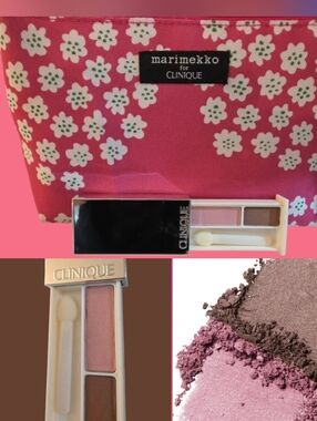 Clinique All About Shado Duo Eye Shadow Palette Strawberry Fudge .04oz + Makeup